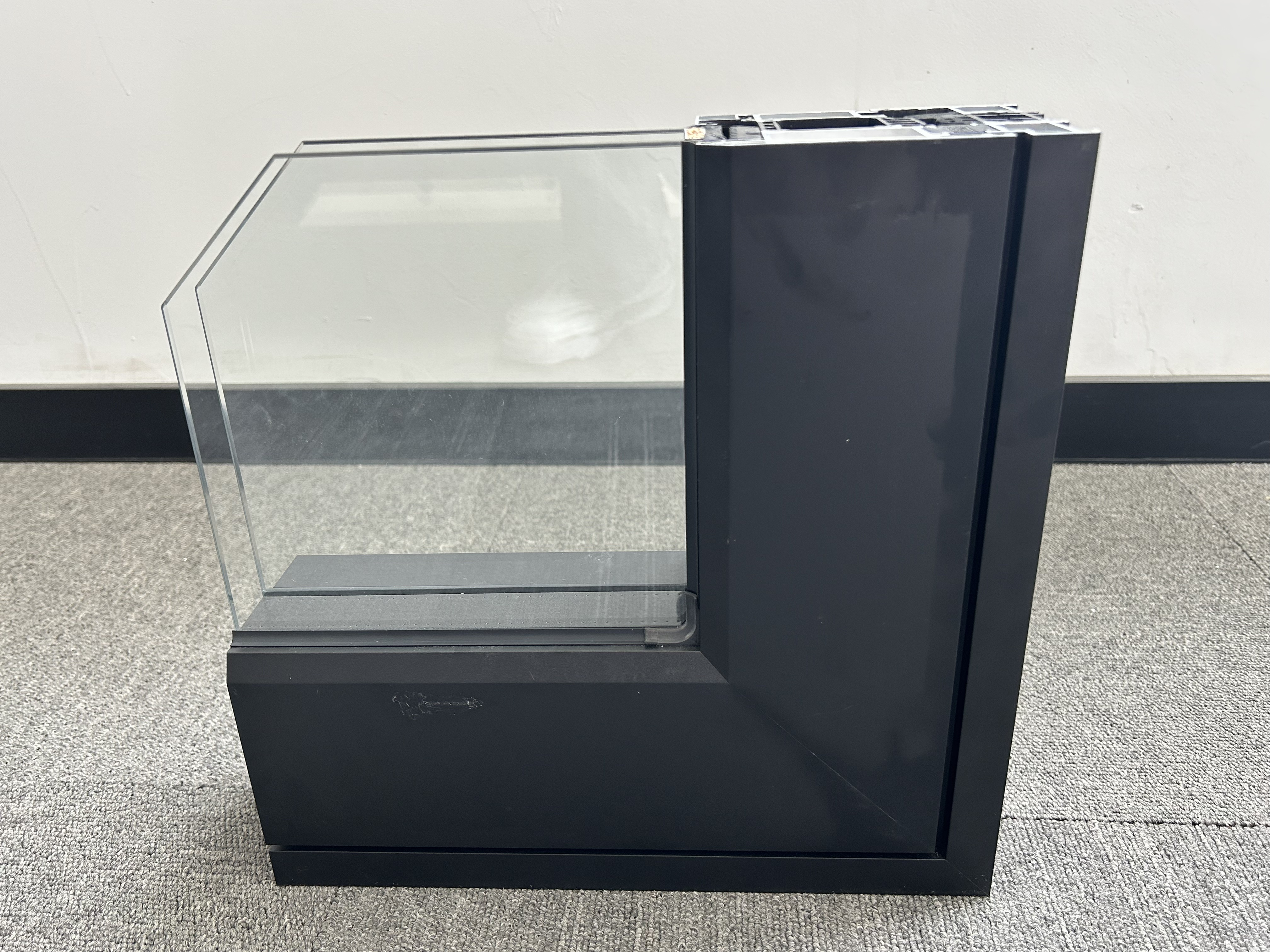 Professional Soundproof Aluminum Bifold Folding Windows Tempered Glass Foldable Design Vertical Opening Pattern Graphic Design