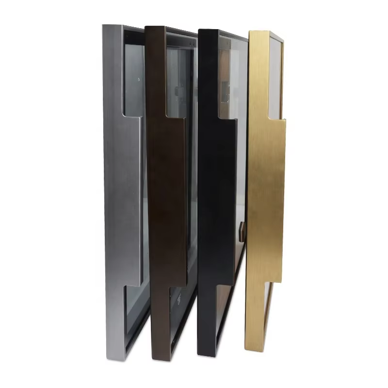 Minimalism Furniture Frosted Glass Door Frame Aluminum Profiles F Handle Sections for Wardrobe Cabinets