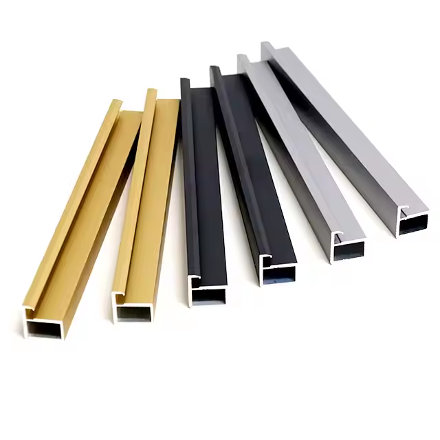 Manual Opening Aluminum Door Frame Wardrobe Glass Door Profile Finished Decoration Aluminum Profile Frame Handle