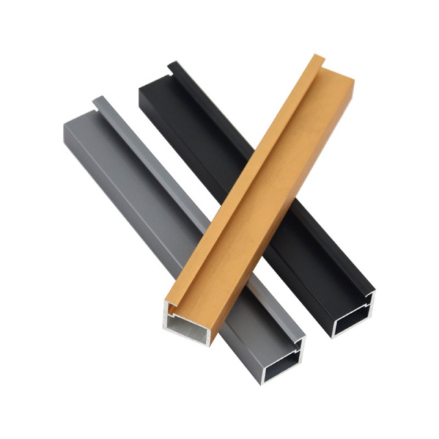 Italy Minimalist Stylish Black Gold Wardrobe Closet Glass Door Frame Aluminum Profiles Door Frame 