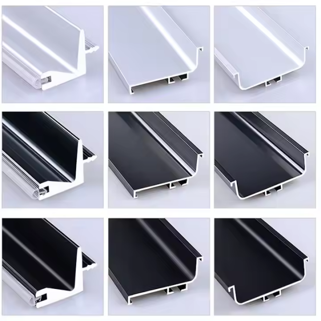 Modern Simple G-type Through Top Drawer Handle Furniture Hardware Aluminum Alloy Kitchen Cabinet L-type Hidden Handle