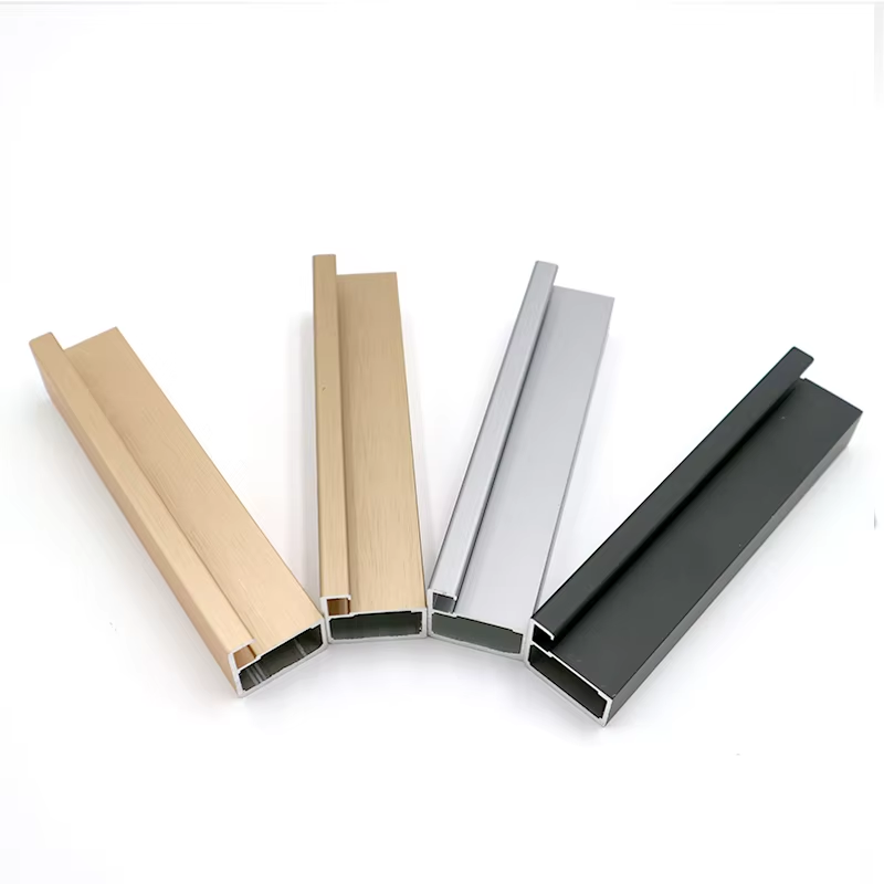 Manual Opening Aluminum Door Frame Wardrobe Glass Door Profile Finished Decoration Aluminum Profile Frame Handle