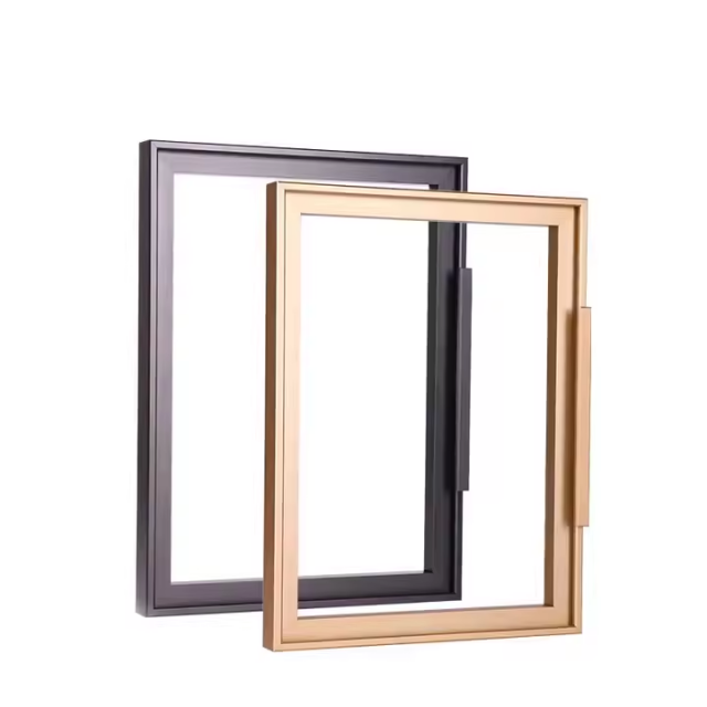 Italy Minimalist Stylish Black Gold Wardrobe Closet Glass Door Frame Aluminum Profiles Door Frame 